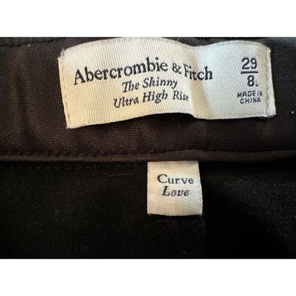 Abercrombie & Fitch Skinny Ultra High Rise Pants Leather Curve Love Size 8L - Picture 5 of 13
